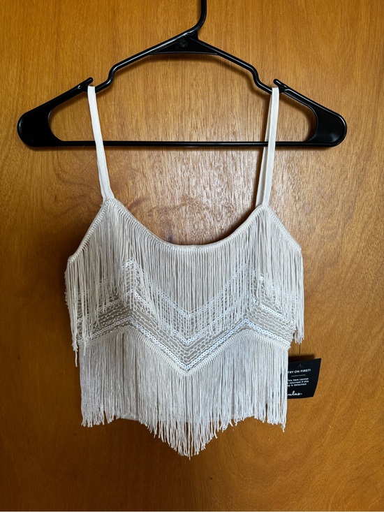Lulus Dresses & Skirts - Lulu's White Fringe Sequin Two-piece Set